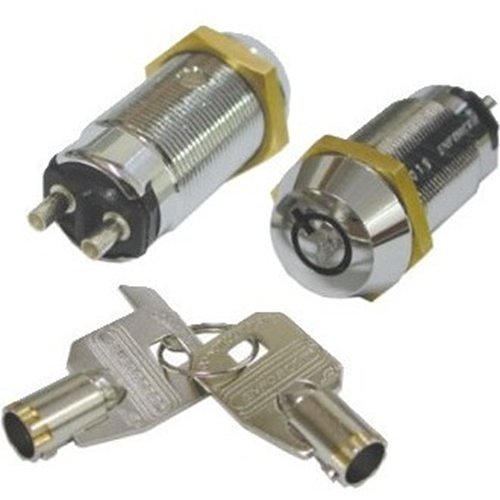 Seco-Larm Tubular Key Lock Switch, Momentary ON / Shunt OFF, 2 Terminals, SPST, #1306