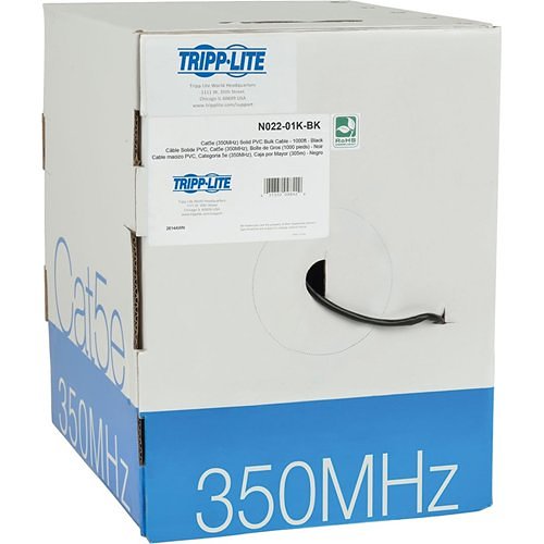 Tripp Lite 1000ft Cat5 / Cat5e Bulk Cable Solid CMR PVC 350MHz Black 1000'