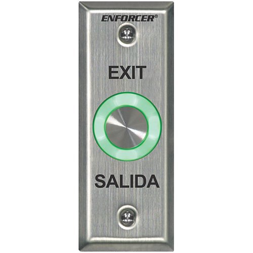 Enforcer Slimline, Programmable Red/Green Round Button, with EXIT & SALIDA