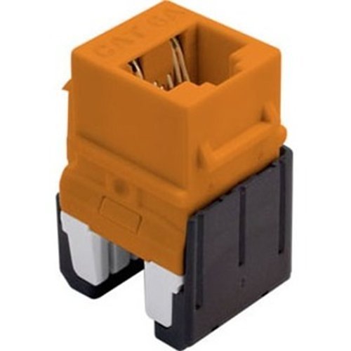 Legrand-On-Q Quick Connect Cat 6a RJ45 Keystone Insert, Orange (M10)