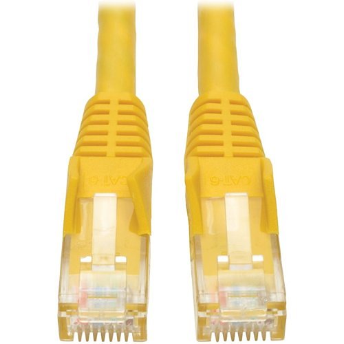 Tripp Lite Cat6 GbE Gigabit Ethernet Snagless Molded Patch Cable UTP Yellow RJ45 M/M 35ft 35'