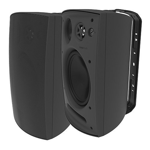 Adept Audio IO80 3-way Indoor/Outdoor Wall Mountable, Surface Mount Speaker - Black