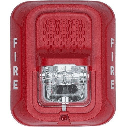 System Sensor SRL L-Series Indoor Selectable Output Strobe, Wall Mount, "FIRE" Marking, Red