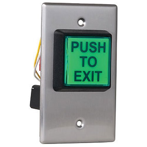 Camden CM-30EE 2" Square Push To Exit LED Illuminated With Timer, Green