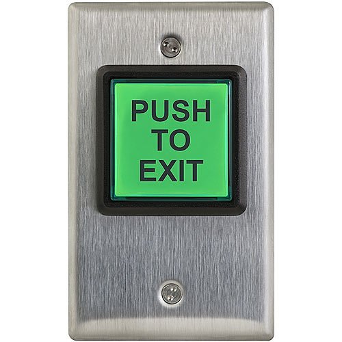 Camden CM-30EE 2" Square Push To Exit LED Illuminated With Timer, Green