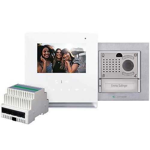 Comelit 8531HD VIP - 1 User - iKall Door Station (1PB), 1x Icona Monitor (6602WK), 1x PoE Gateway (1456S) for Remote App use