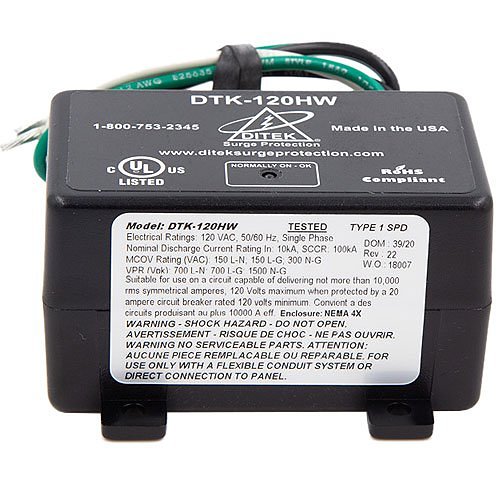 DITEK DTK-120HWLOK 120VAC Surge Protective Device with Lockout Kit