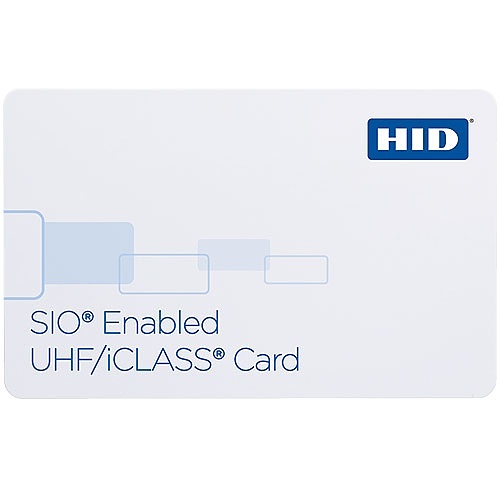 HID 6013HGGAAN SIO Enabled UHF/ iCLASS 32K (16K/2 16K1) Smart Card, Glossy Front and Back, Matching UHF and iCLASS Laser Numbers, No Slot