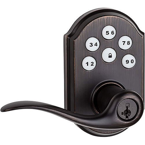 Kwikset 912TNL TRL ZW Electronic Door Lever with Z-Wave SmartCode, Venetian Bronze