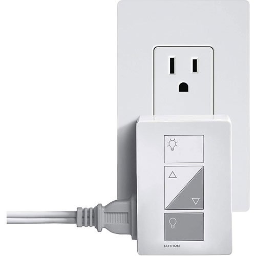 Lutron PD-3PCL-WH Caseta Smart Home Plug-in Lamp Dimmer Switch, Works with Alexa, Apple HomeKit, and The Google Assistant, White