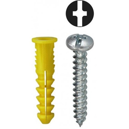 Dottie 2AK #10 Yellow Wing Conical Anchor Kit with Pan Head Combo Drive Screws