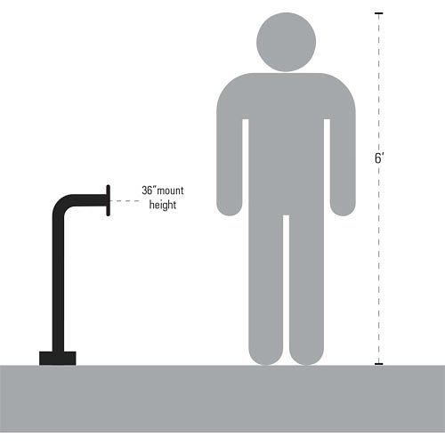 Pedestal Pro 36-APD-WHI 36" Gooseneck Pedestal, 12" Neck Reach, 2" Square, White Powder Coated