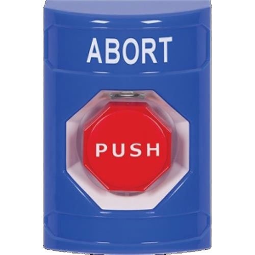 STI SS2405AB-EN No Cover Momentary, Illuminated, Stopper Station with ABORT, Blue