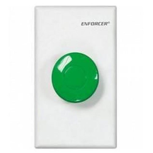 Enforcer Request-To-Exit Plate - Mushroom-Cap Pushbutton with White Plate