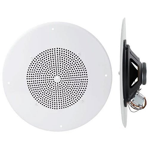 Speco G86TCG 86 Series 8" 70/25V Classic Grille In-Ceiling Speaker with Volume Control Knob, White