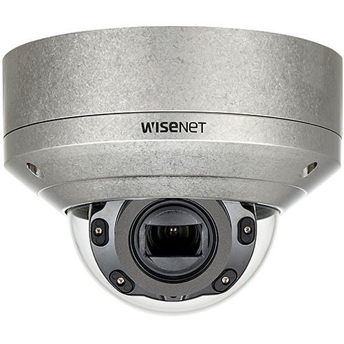 Hanwha XNV-6080RSA Wisenet X-Series 2MP IR Outdoor Vandal Dome Camera, 2.8-12mm Varifocal Lens, Stainless Steel