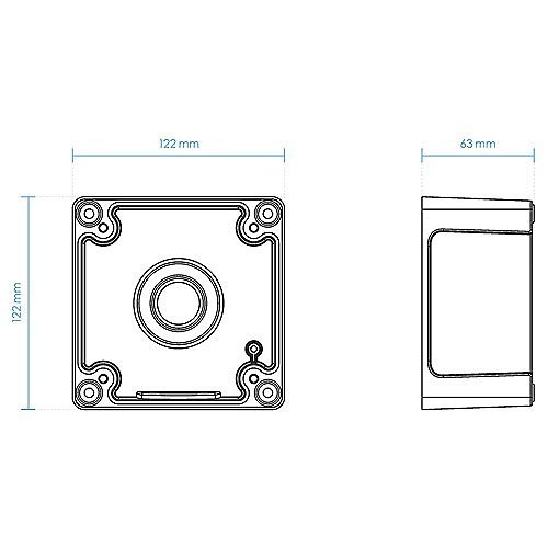 VIVOTEK AM-719 Outdoor Junction Box, Aluminum Alloy, L122 x W122 x H63mm, White