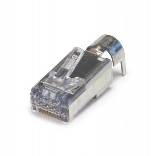 Platinum Tools 100027C ezEX 48 Shielded CAT6A Connector, External Ground, 25-pack