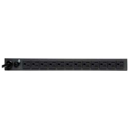 Tripp Lite PDUMH15 Single-Phase Local Metered PDU, 15' (4.57m) Cord, 1.4kW, 120V, 12A, 13 NEMA 5-15R Outlets, 5-15P Input, 1U