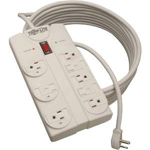 Tripp Lite TLP825 Protect It! 8-Outlet Surge Suppressor, 25' Cord, Right Angle Plug, 1440 Joules, Diagnostic LED, Light Gray Case