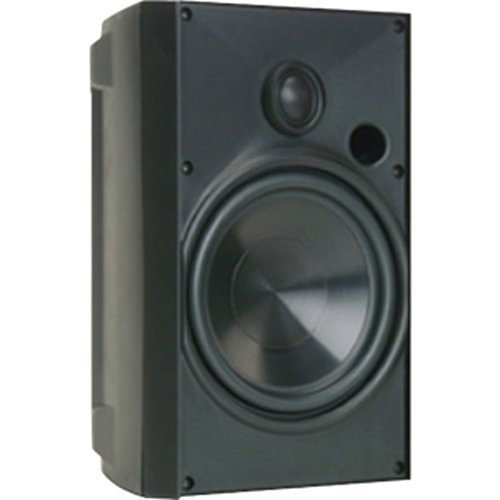 PROFICIENT AW650BLK Outdoor Speaker with 6-1/2" Polypropylene Woofer and 1" Pivoting Supernil Tweeter, Pair, Black