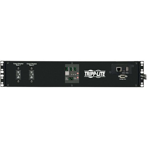 Tripp Lite PDUMH30HVatNET 5.8kW Single-Phase Switched Automatic Transfer Switch PDU, Two 200-240V L6-30P Inputs, 16-C13 2-C19 & 1 L6-30R Outlet, 2U, TAA