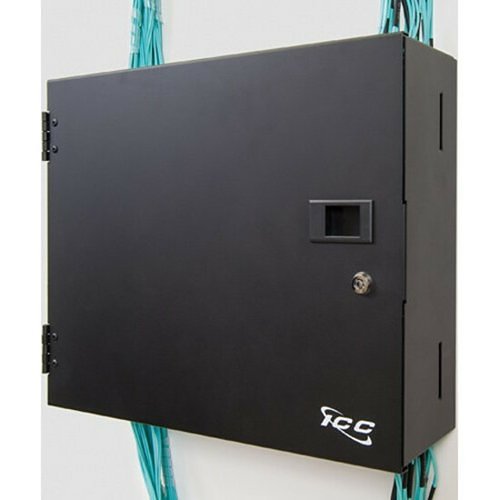 ICC ICFODE41WM Mounting Box For Fiber Optic Cassette, Adapter Panel - Black Powder Coat