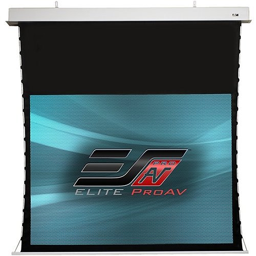 Elite Screens Evanesce Tab-Tension 120" Diagonal CineWhite In-Ceiling Electric Motorized Front Projection Screen with 8" Top Drop
