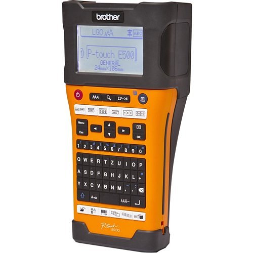 Brother PTE500 Industrial Handheld Labeling Tool with Auto Cutter & Computer Connectivity