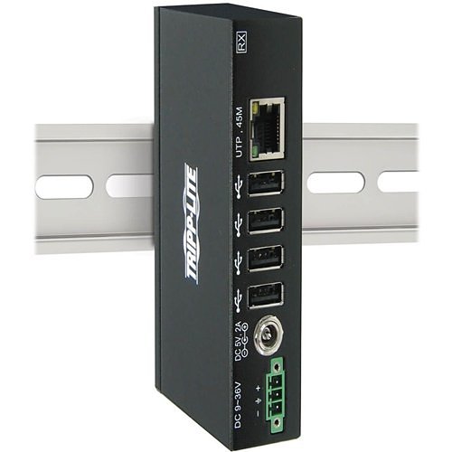 Tripp Lite B203-104-IND 4-Port Industrial USB Over CAT6 Extender, ESD Protection, PoC, USB 2.0, Mountable, 330', TAA