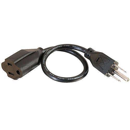 C2G CG031371' (0.3m) 18 AWG Outlet Saver Power Extension Cord (NEMA 5-15P to NEMA 5-15R) (TAA Compliant)