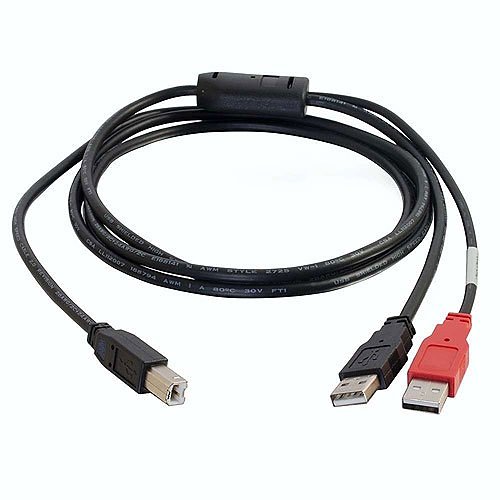 C2G CG28108 USB 2.0 One B Male to Two A Male Y-Cable, 6' (1.8m)