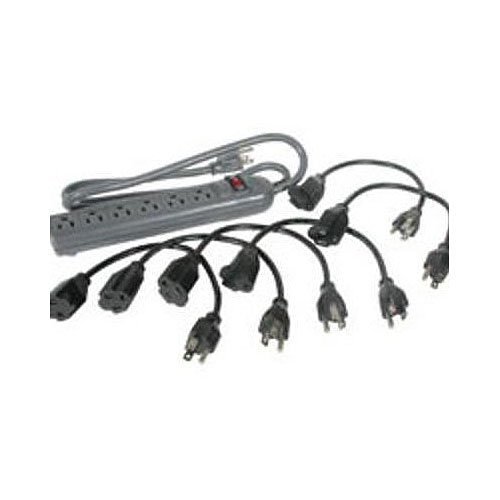 C2G CG355496-Outlet Power Strip with Surge Suppressor (6), 1' Outlet Saver Power Extension Cords
