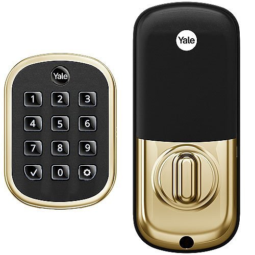 Yale YRD136-ZW2-P05 Pro Push Button Keypad Key-Free Deadbolt with Z-Wave Plus, Polished Brass