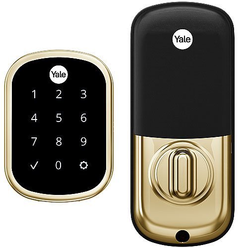 Yale YRD156-ZW2-P05 Pro Touchscreen Key-Free Deadbolt with Z-Wave Plus, Polished Brass
