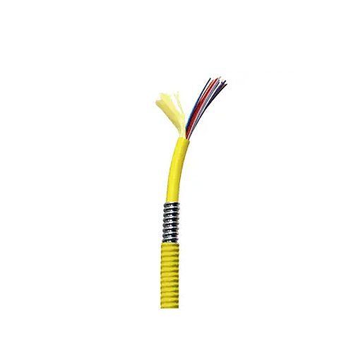 Hubbell HFCB15006PS HFCD15 Indoor Tight Buffer Distribution, 6 Strand, Plenum, Armored, OS2, SM , Yellow Jacket