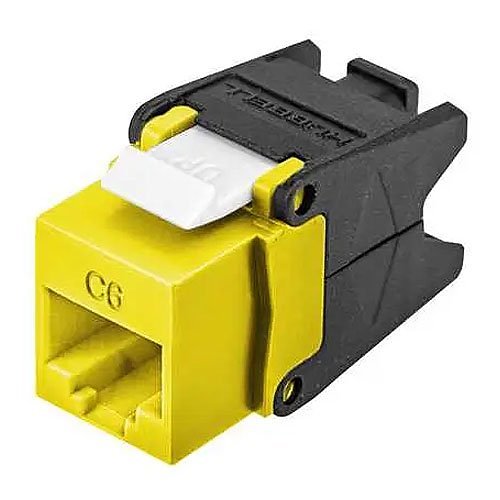 Hubbell HJU6Y CAT6 Jack with Cobra-Lock Termination, Yellow