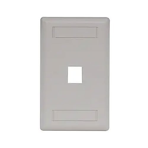 Hubbell IFP11OW Single-Gang Keystone Wallplate, 1-Port, Light Almond/Office White