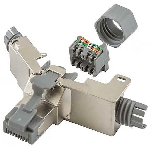 Hubbell SP6A CAT6A Plug with Cobra-Lock Termination, Silver