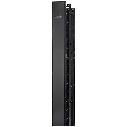 Hubbell VME614C2 VME Series Vertical Manager, 7' H x 6" W x 14" D with Front and Rear Cover, Black