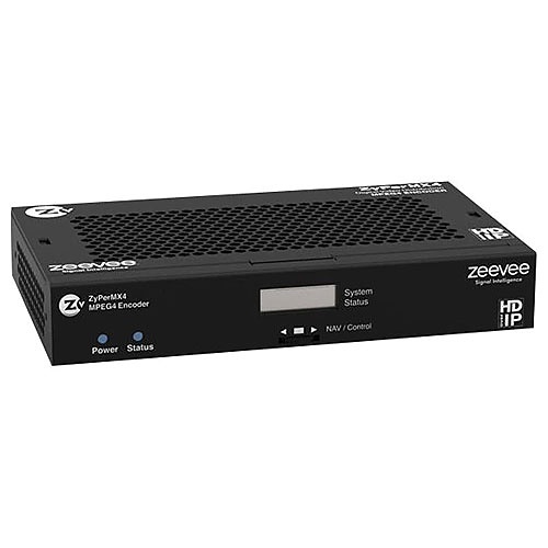ZeeVee ZYPERMX4-4 Quad HDMI 1.4 Encoder, UDP / RTP or HLS / HLS Secure IP Stream Output via Gbit/Copper