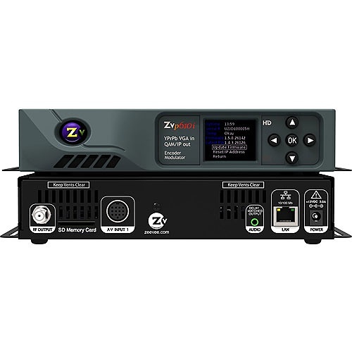 ZeeVee ZVPRO610I-NA HD Video Encoder-QAM Modulator with 1 DIN Input for Component Video/Digital and Analog Audio or VGA Video/Analog Audio up to 1080i-1080p