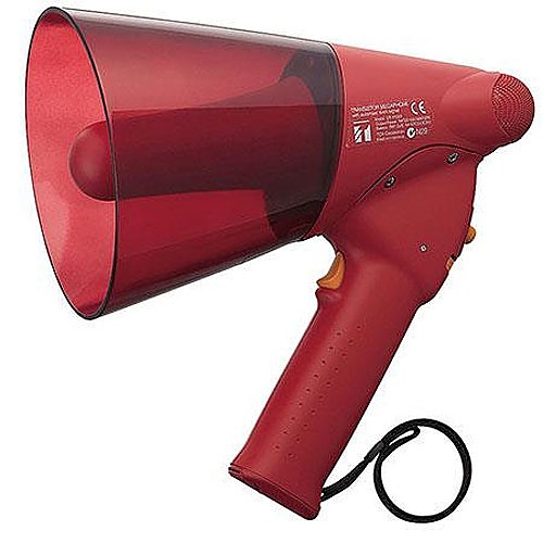 TOA ER-1206S Splash-proof Hand Grip Type Megaphone with Siren, 450-6000Hz Frequency Response, 6W Output, Red