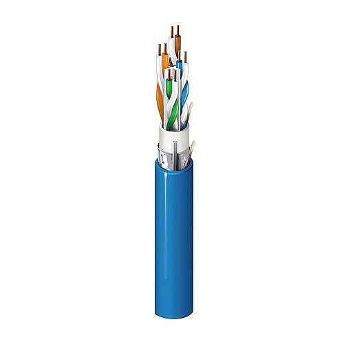Belden 10GX63F D151000 CAT6A Enhanced Premise Horizontal Cable (625MHz), 4 Bonded Pairs, 23AWG Solid Bare Copper Conductors, F/UTP, 1000' (304.8m), Blue