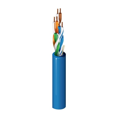 Belden 1585A 010500 CAT5e 100MHz, 4-Pair, U/UTP-Unshielded, Plenum-CMP, Premise Horizontal Cable, 24AWG Solid Bare Copper Conductors, Dual FRPO/FEP Insulation, Rip Cord, Flamarrest Jacket, 500' (152.4m) Reel, Black