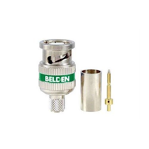 Belden 1694ABHD3 RG-6, 6GHz, HD, BNC, 3-Piece Crimp Connector, Green