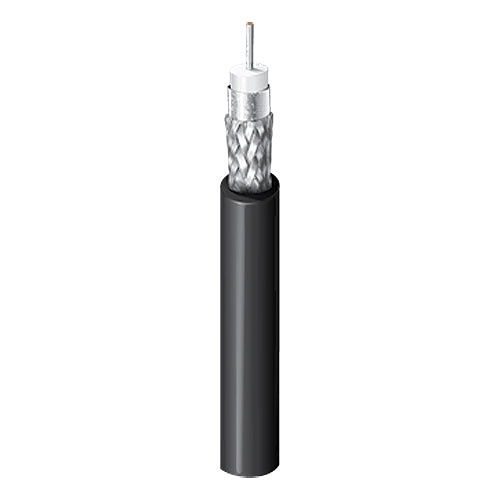 Belden 4694R 0101000 RG-6 4K UHD Coaxial Cable, 18/1 Solid SC, Foil + 95% TC Braid, CMR, 1000' (304.8m) Reel, Black