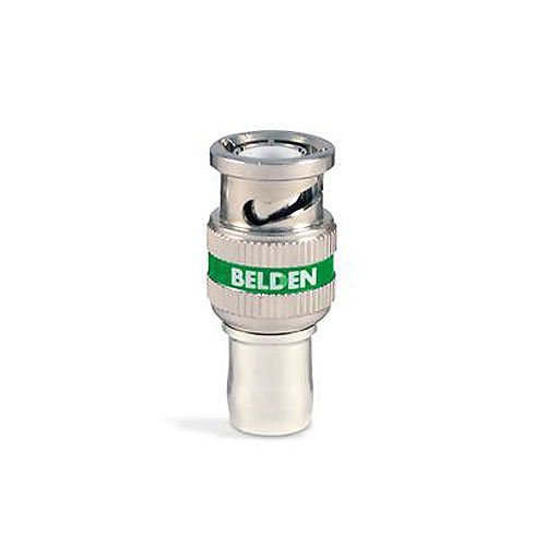 Belden 4694RBUHD1 B50 12GHz BNC Plug, 1-Piece RG-6 Compression Connector, Green