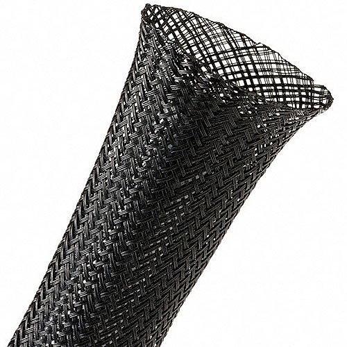 Techflex CCP0.50BK Clean Cut 1/2" Expandable Braided Sleeving, 500' Bulk Spool, Black