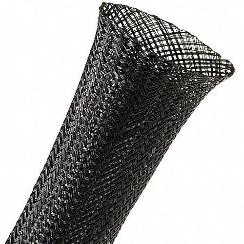 Techflex CCP1.00BK Clean Cut 1" Expandable Braided Sleeving, 250' Bulk Spool, Black